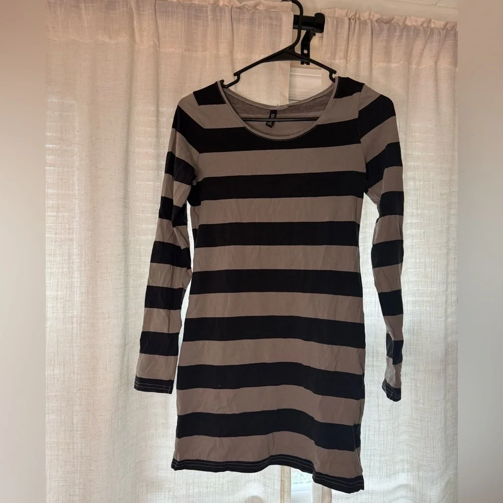 h&m striped long sleeve dress Rodeo H&M - Cotton Shirt Dress - Long sleeve - Short - Navy blue/striped - Ladies